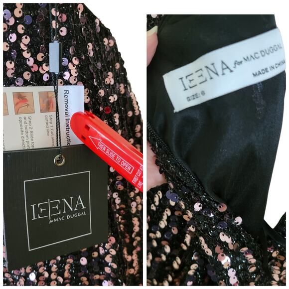 Mac Duggal 26444 Formal Sequin Black Rose Open Back Gown Dress Pink Formal 6 - Picture 3 of 10